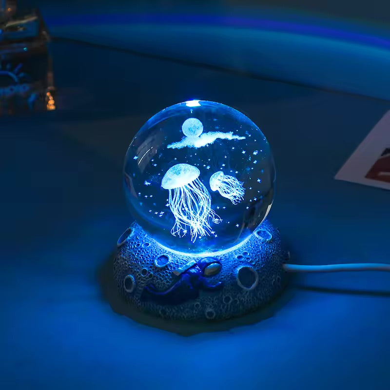 Jellyfish 3D Crystal Lamp